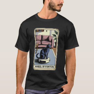 Wiel van het lot robot stofzuiger Funny Tarot T-shirt