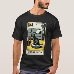 Wiel van het lot Tarotkaart Kat Robot Stofzuiger T-shirt