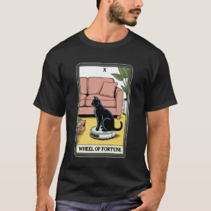 Wiel van het lot Tarotkaart Kat Robot Stofzuiger T-shirt