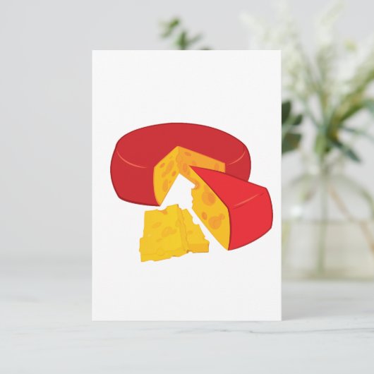 Wiel van kaas uitnodigingen (Staand voorkant)