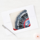 Wiel Vierkante Sticker (Envelop)