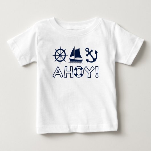 Wiel Zeilboot Anker Ahoy! Donker Blauw (Voorkant)