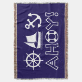 Wiel Zeilboot Anker Ahoy! Wit Deken (Voorkant Verticaal)