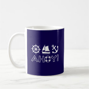 Wiel Zeilboot Anker Ahoy! Wit Koffiemok