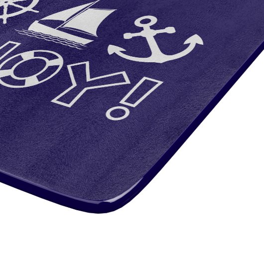 Wiel Zeilboot Anker Ahoy! Wit Snijplank (Hoek)