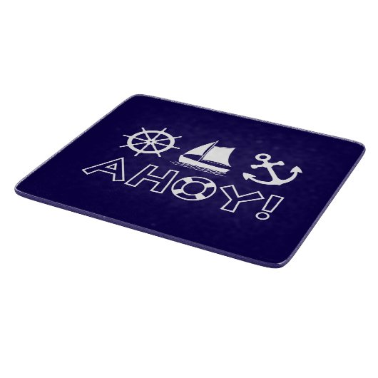 Wiel Zeilboot Anker Ahoy! Wit Snijplank (Hoek)