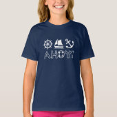 Wiel Zeilboot Anker Ahoy! Wit T-shirt (Voorkant)