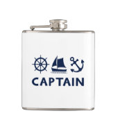 Wiel Zeilboot Anker Captain Dark Blue Heupfles (Voorkant)