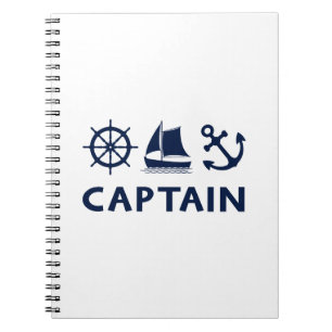 Wiel Zeilboot Anker Captain Dark Blue Notitieboek