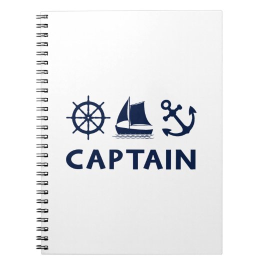 Wiel Zeilboot Anker Captain Dark Blue Notitieboek (Voorkant)