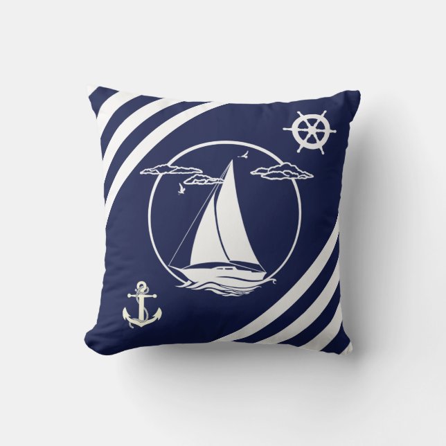Wiel/zeilboot/ankerplaats/band 2 van het schip kussen (Voorkant)