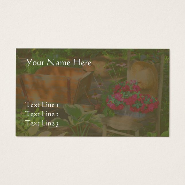 Wielbarrow en -stoel van de bloem visitekaartje (Voorkant)