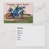 Wielbarrow van Blue and White Flowers Visitekaartje (Voorkant / Achterkant)