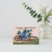 Wielbarrow van Blue and White Flowers Visitekaartje (Staand voorkant)