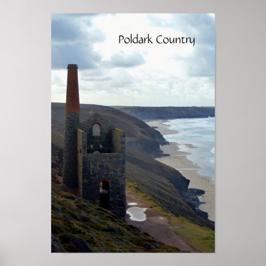 Wielcoaten Tin Mine Ruins Cornwall England Poster (Voorkant)