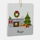 Wieldraad in een kerstkamer keramisch ornament (Rechts)