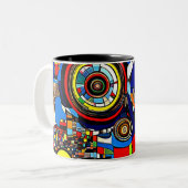 Wielen 9 tweekleurige koffiemok (Voorkant links)