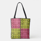wielen en sterren in roze en geel tote bag (Achterkant)
