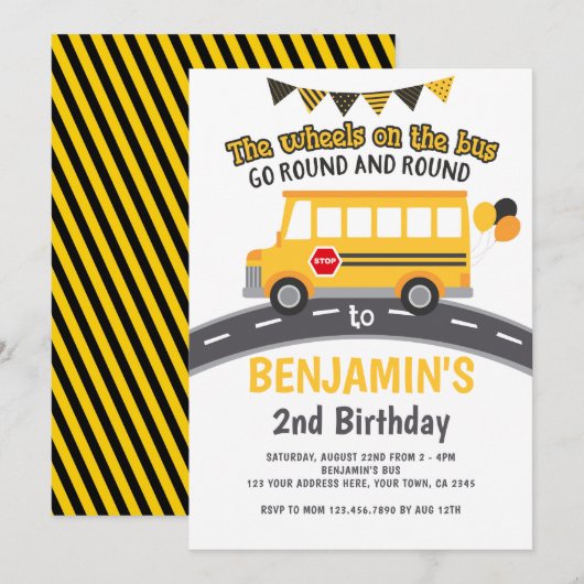 Wielen in de bus kaart (Voorkant / Achterkant)