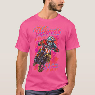 Wielen in een baan pedalen in beweging BMX Racing T-shirt