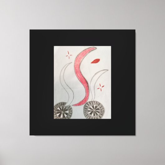 Wielen in het pad faux canvas gerekt afdruk (Voorkant)