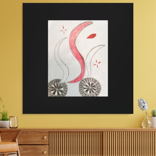 Wielen in het pad faux canvas gerekt afdruk (Insitu (Woonkamer))