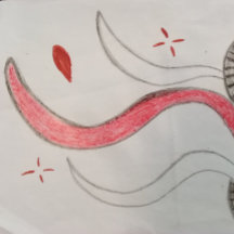 Wielen in het pad faux canvas gerekt