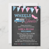 Wielen of Heels Gender onthullen partijuitnodiging Kaart (Voorkant)