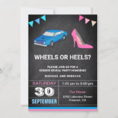 Wielen of heels Genderpartij onthullen Kaart (Voorkant)