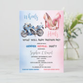 Wielen of heels Genderpartij onthullen Kaart (Staand voorkant)