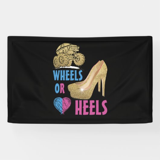 Wielen of Heels je mama houdt van je geslacht Spandoek (Horizontaal)