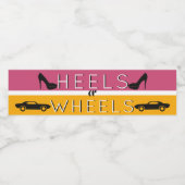 Wielen of Wielen{Car} Zwart|Roze|Goud Geslacht ont Waterfles Etiket (Enkel label)