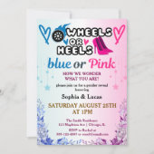 Wielen of wielen onthullen genderuitnodigingen kaart (Voorkant)