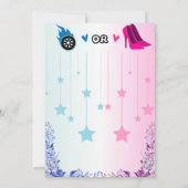 Wielen of wielen onthullen genderuitnodigingen kaart (Achterkant)