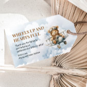 Wielen omhoog Teddy Bear Baby shower Cadeaulabel