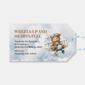 Wielen omhoog Teddy Bear Baby shower Cadeaulabel (Voorkant (Horizontaal))