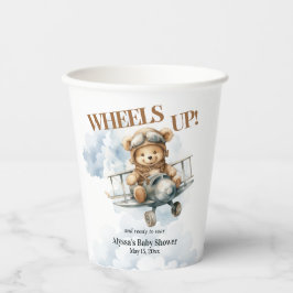 Wielen omhoog Teddy Bear Baby shower Papieren Bekers