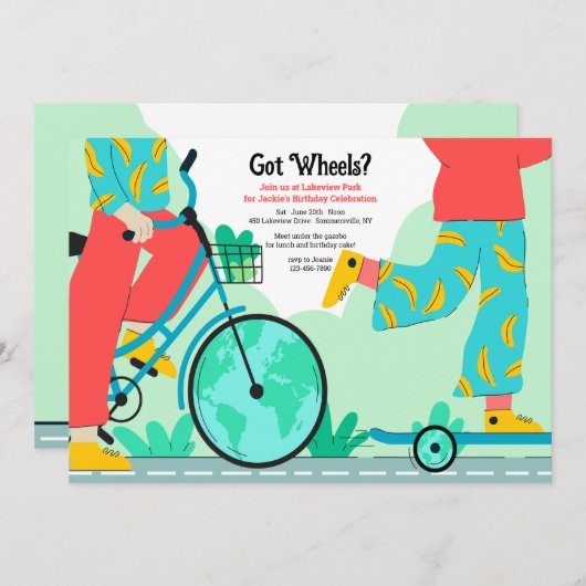 Wielen Onder De Auto Kaart (Voorkant / Achterkant)