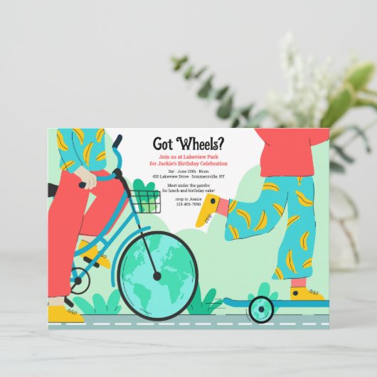 Wielen Onderaan Kaart (Staand voorkant)