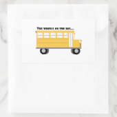 Wielen op bus rechthoekige sticker (Tas)