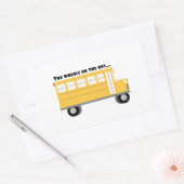 Wielen op bus rechthoekige sticker (Envelop)