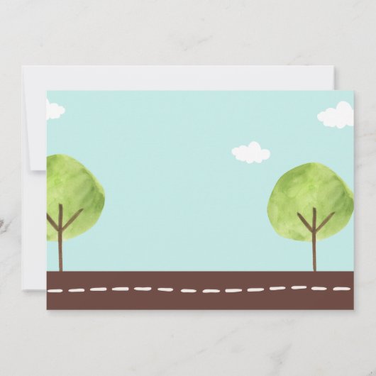 Wielen op de bus Birthday Invite School Bus Party Kaart (Achterkant)