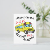 Wielen op de bus briefkaart (Staand voorkant)