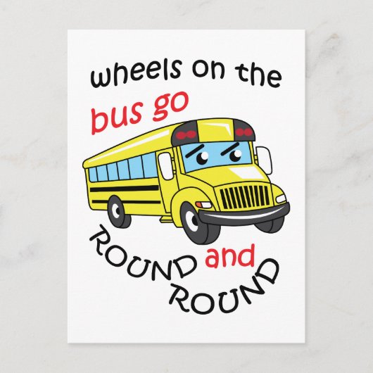 Wielen op de bus briefkaart (Voorkant)