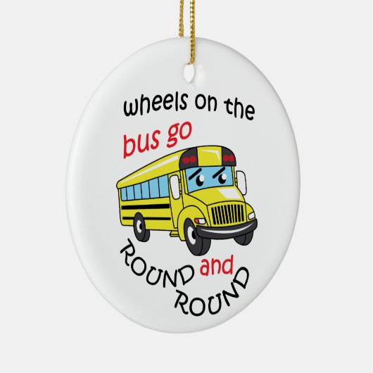 Wielen op de bus keramisch ornament (Rechts)