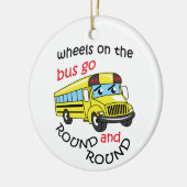 Wielen op de bus keramisch ornament (Links)