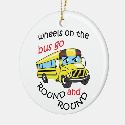 Wielen op de bus keramisch ornament (Links)