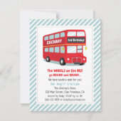 Wielen op de bus Kids verjaardagsfeestje uitnodigi Kaart (Voorkant)