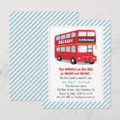 Wielen op de bus Kids verjaardagsfeestje uitnodigi Kaart (Voorkant / Achterkant)