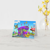 Wielen op de bus Notitie Kaart (Gele Bloem)